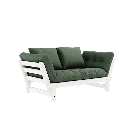 Karup Design Beat Bäddsoffa Vit/Olive Green 200cm