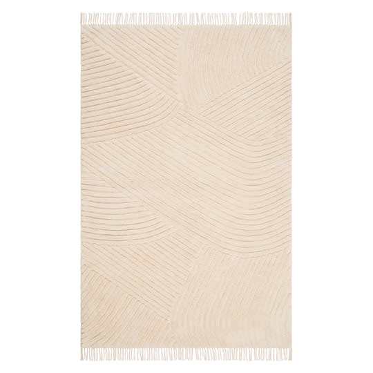 Nordic Home Chelsie Abstrakt Bomullsmatta Creme 240x340