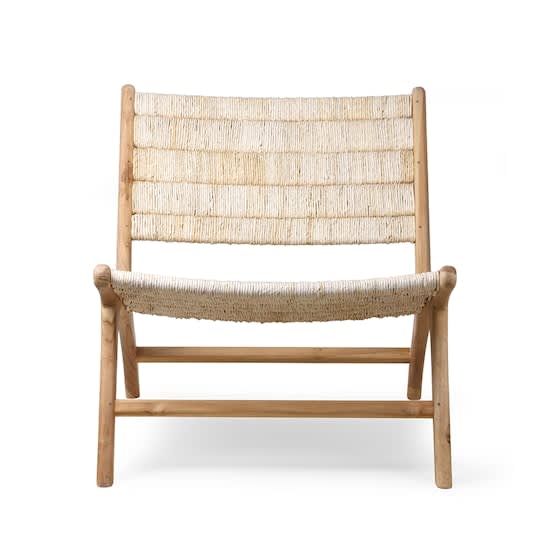 HKliving Abaca Teak Loungestol