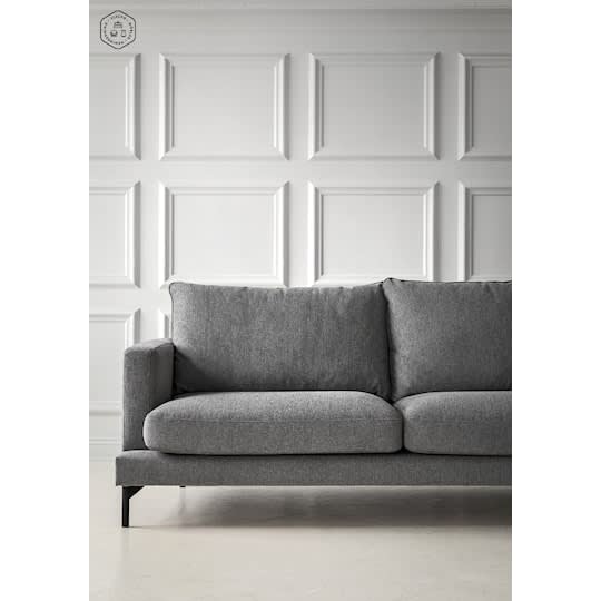 Sleepo Olivia 4-Sitzer Chaiselongue Sofa rechts Grau 297cm