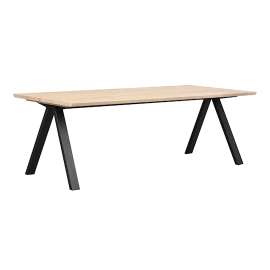 Rowico Home Carradale Matbord V-ben Vitpigmenterad/Svart 220cm