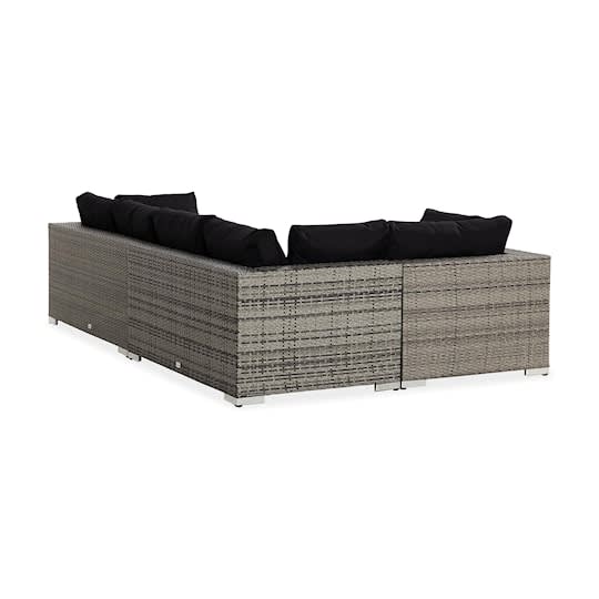 Nordic Outdoor Bora 5-seters lounge sofa inkl. blokkbord Grå