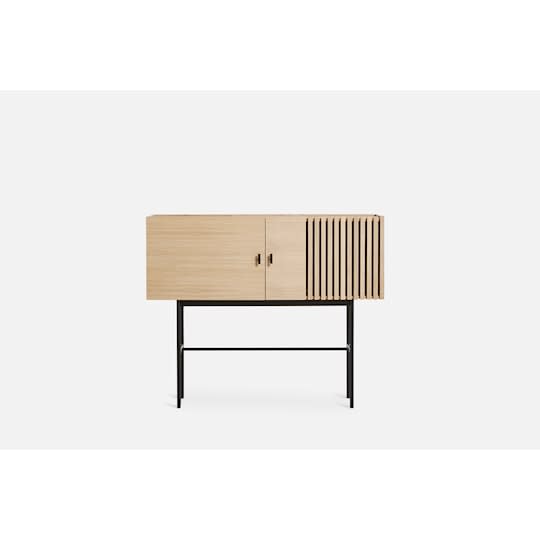 Woud Array Sideboard White Oak/Black 120cm