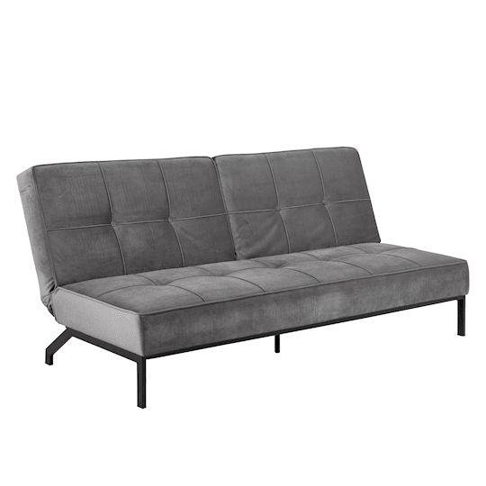 Nordic Home Sund Schlafsofa Samt Hellgrau 198cm