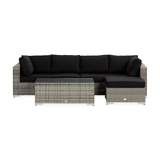 Nordic Outdoor Bora 6-seters lounge sofa inkl. Divan/Blokk bord Grå