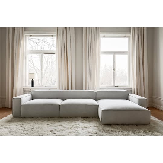 Sleepo Louie Divan-Sofa rechts Greige 348 cm