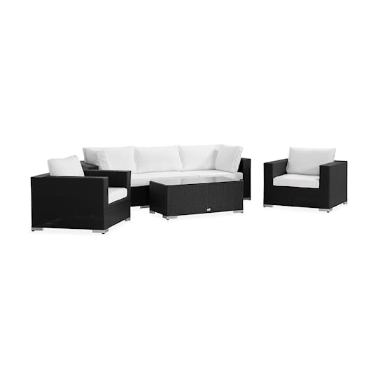 Nordic Outdoor Bora 5-sits Loungegrupp inkl Blockbord Svart