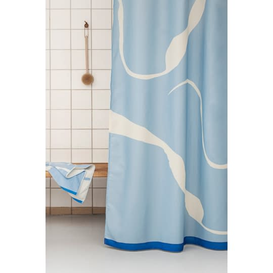 Mette Ditmer Denmark Nova Arte Duschdraperi Light Blue/Off-White