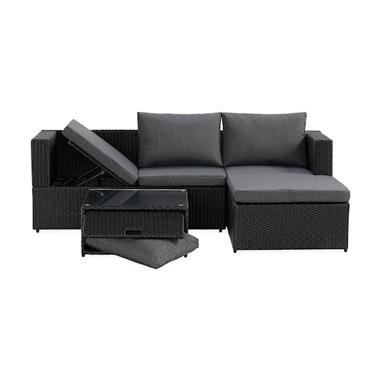 Nordic Outdoor Alissa 3-sits Loungegrupp inkl Bord Svart