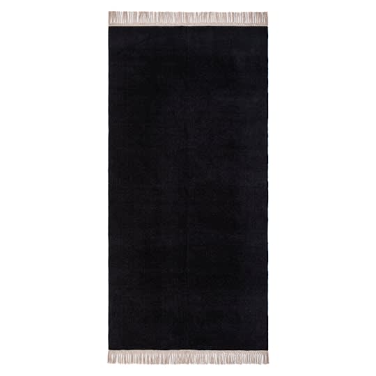 Nordic Home Dorian Gångmatta Viskos Vävd Black 75x230cm