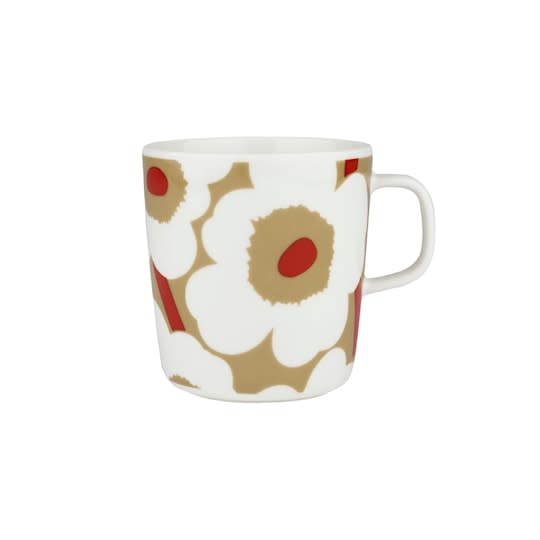 Marimekko Oiva Unikko Teemuki White/Beige/Red