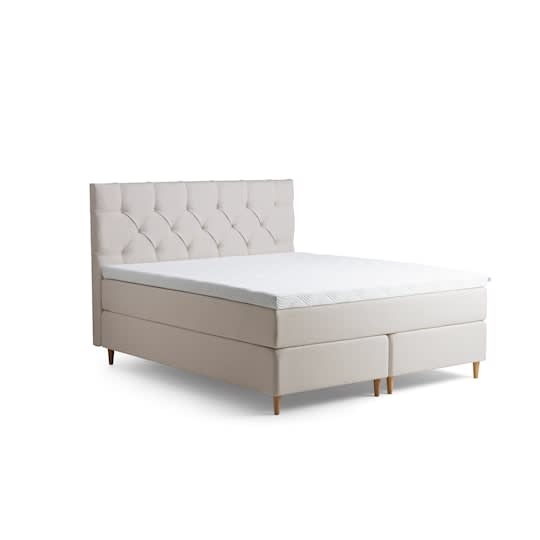 Tempur Promise Kontinentalsäng Ivory 180x200 Pro Plus SmartCool 8cm Mjuk Metallben Krom 12cm