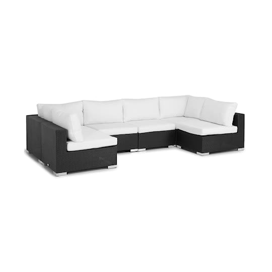 Nordic Outdoor Bora 6-sits Loungesoffa Svart