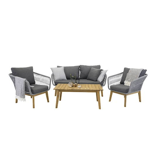 Nordic Outdoor Cia Loungegrupp inkl Bord Grey/Natur