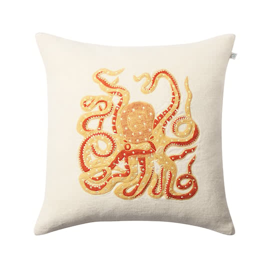 Chhatwal &amp; Jonsson Octopus Linne Kuddfodral Spicy Yellow/Orange 50x50