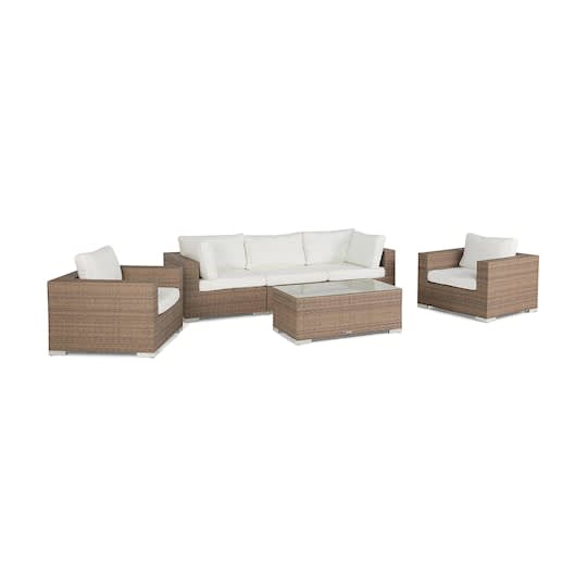 Nordic Outdoor Bora 5-seters Loungegruppe inkl. Blokkbord Sand