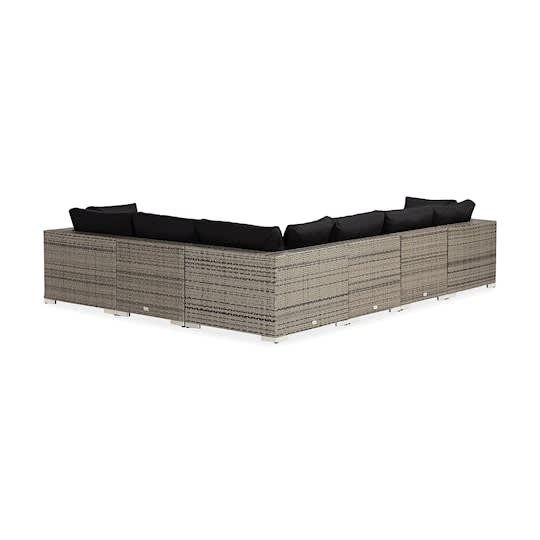 Nordic Outdoor Bora 7-seters lounge sofa inkl. bord med hylle Grå 75x75cm