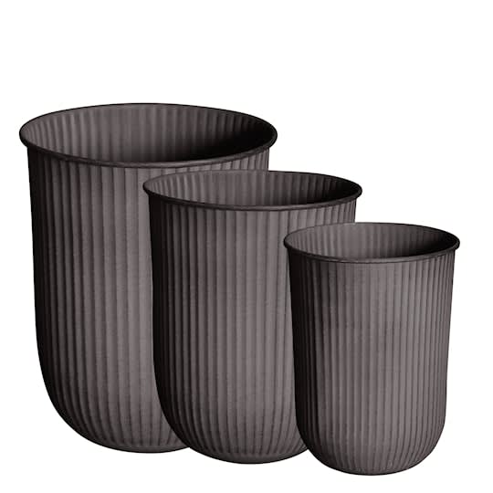 DBKD Out Stripe Blumentopf Braun 3er-Pack