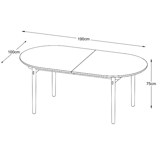 Sleepo Alice Spisebord Natural Oak 190cm