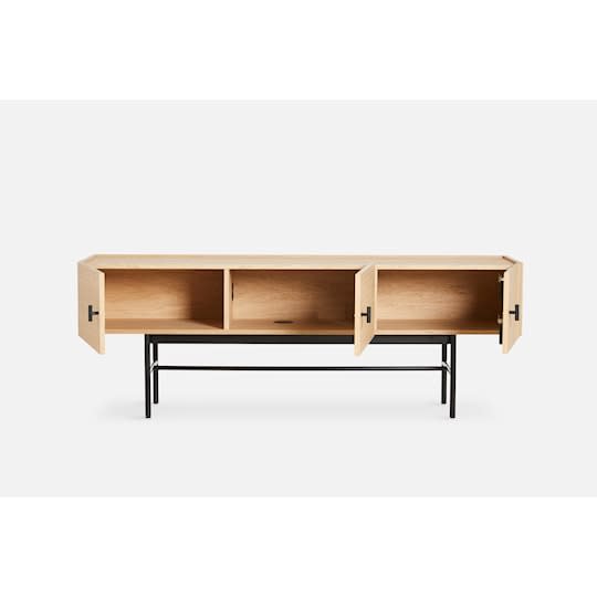 Woud Array Low Sideboard White Oak/Black 150cm