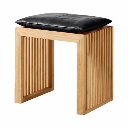 Cinas Rib Bambus/Holz Hocker 45cm, schwarz