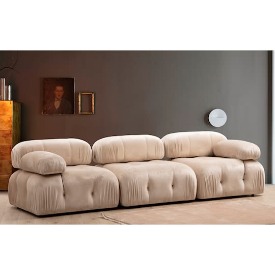 Sleepo Blanca 3-seters Sofa Velvet Beige