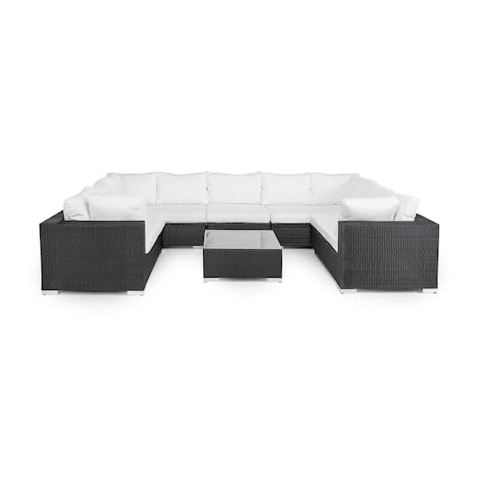 Nordic Outdoor Bora 10-seter Loungesofa inkl. Divan/Bord Svart