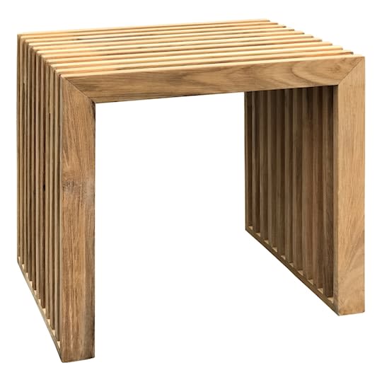 Cinas Rib Beistelltisch Teakholz 45cm