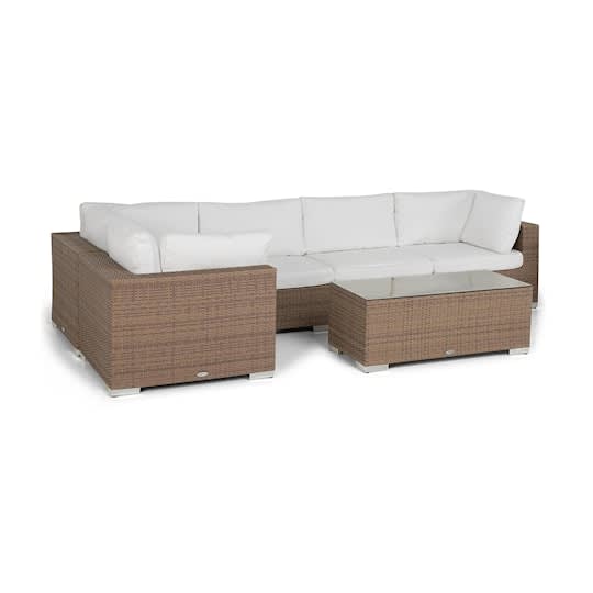 Nordic Outdoor Bora 5-sits L-formad Loungegrupp inkl Bord Sand