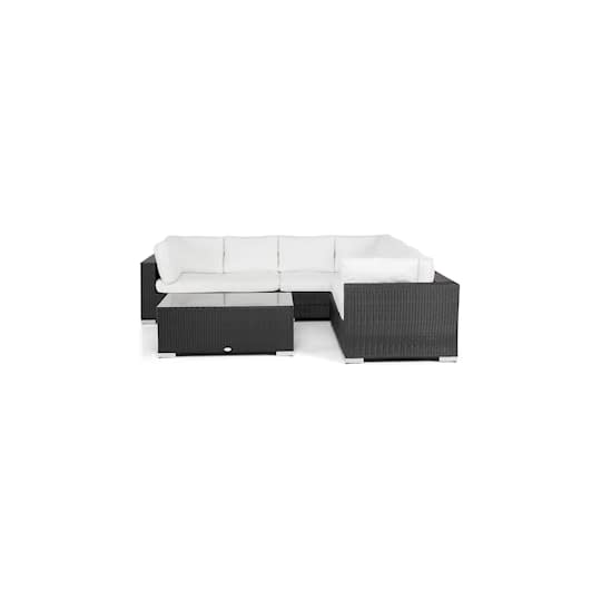 Nordic Outdoor Bora 6-seter Loungesofa inkl. Bord Høyre Svart