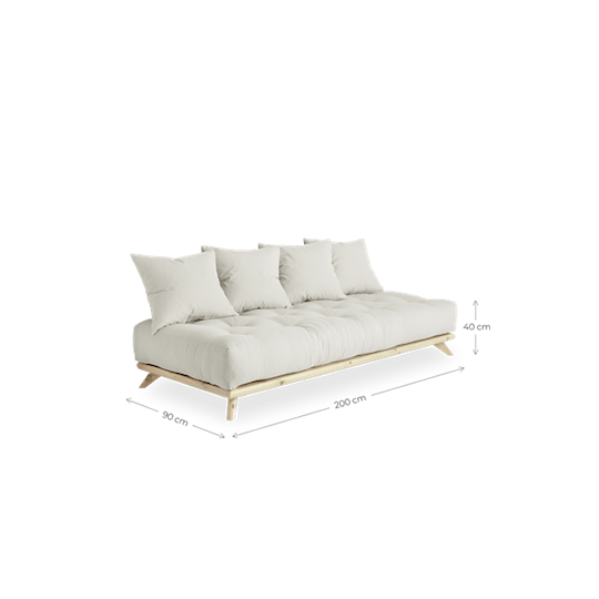 Karup Design Senza Bäddsoffa Natur/Bordeaux 200cm