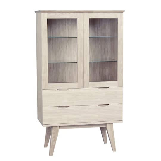 Rowico Home Filippa Vitrineschrank Weiß pigmentiert 140cm