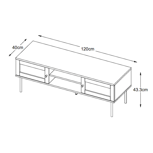 Sleepo Elin TV-Bänk Black 120cm