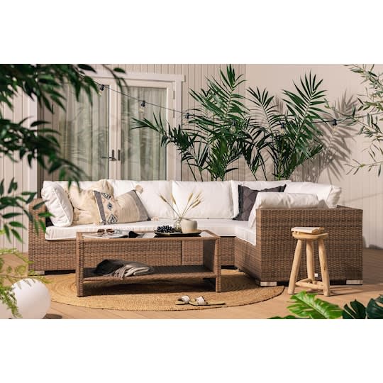 Nordic Outdoor Bora 5-seters lounge sofa inkl. bord med hylle Sand