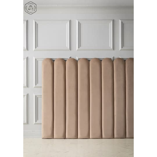 Sleepo Cleo Polsterkopfteil Samt Beige 160cm