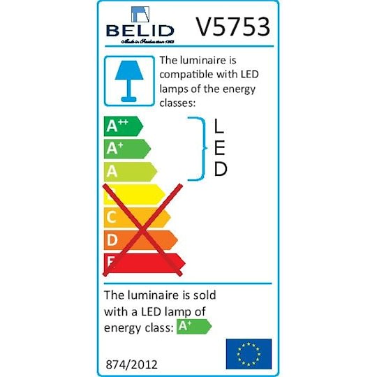 Belid Cato Led Vegglampe Dobbel Oksidgrå