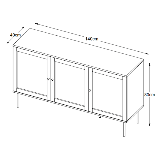 Sleepo Elin Sideboard Black 140cm