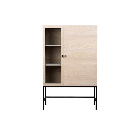 Sleepo Almina Highboard Vitoljad Ek/Svart