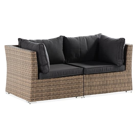 Nordic Outdoor Flynn 2-sits Loungsoffa Sand/Mörkgrå