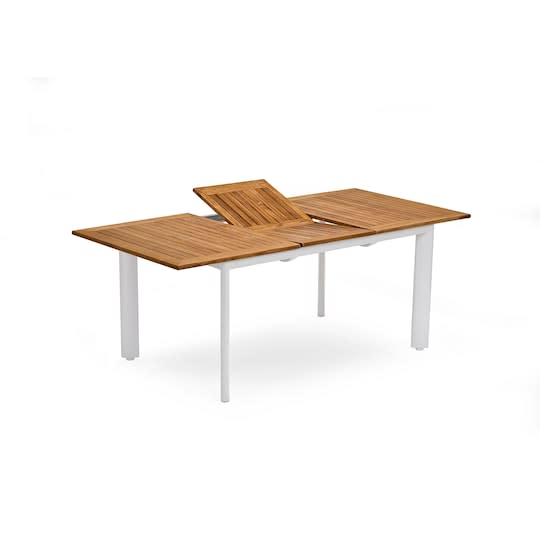 Hillerstorp Nydala Spisebord Hvit/Teak 96 x 150/200