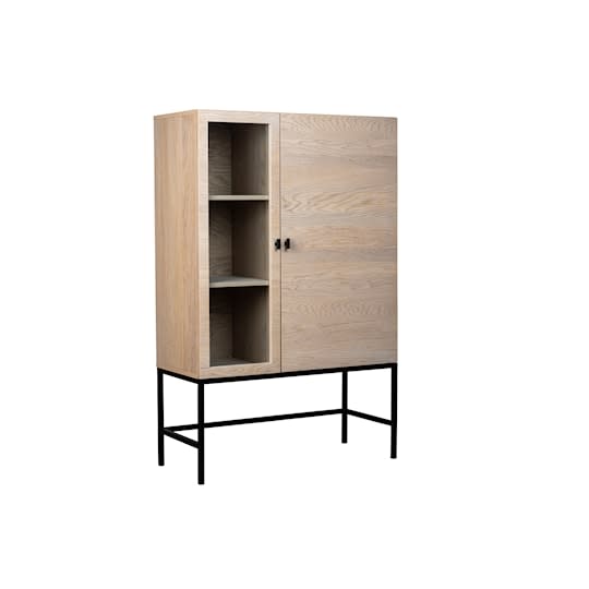 Sleepo Almina Highboard Vitoljad Ek/Svart