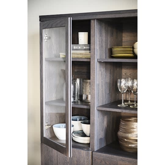 Rowico Home Brooklyn Vitrineschrank Dunkelbraune Eiche