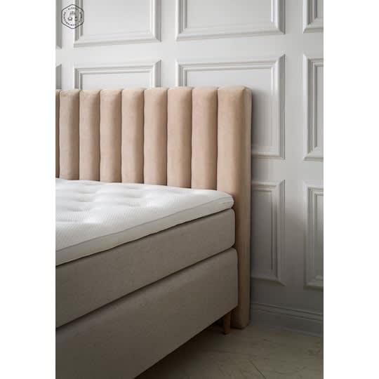 Sleepo Stella Hodegavl Fløyel Beige 160cm