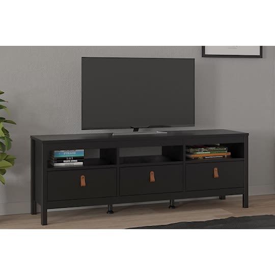 Nordic Home Dorian Tv-bänk Svart/Natur 151cm