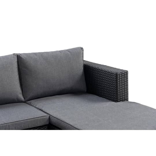 Nordic Outdoor Alissa 3-sits Loungegrupp inkl Bord Svart