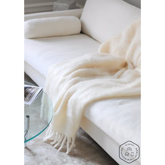 Stackelbergs Luxury Kid Mohair Pläd Pure White