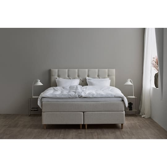 Tempur Promise Kontinentalsäng Ivory 160x200 Pro Plus SmartCool 8cm Mjuk Metallben Krom 12cm