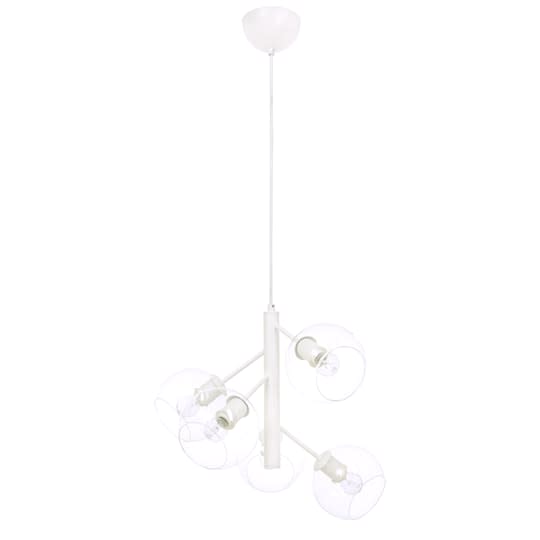 Aneta Lighting Andy Taklampa 5-arm Vit/Klar