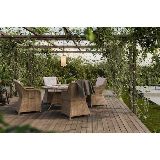 Nordic Outdoor Lillian Matgrupp + 4 Stolar Brun 140cm