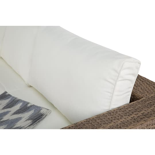 Nordic Outdoor Bora 6-seters L-formet lounge sofa inkl. Blokkbord Sand